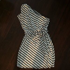 Express off the shoulder, striped shirt